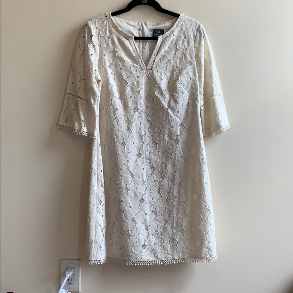 White dress with flowers